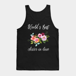 world’s best sister-in-law Sister In Law Shirts Cute with flowers Tank Top